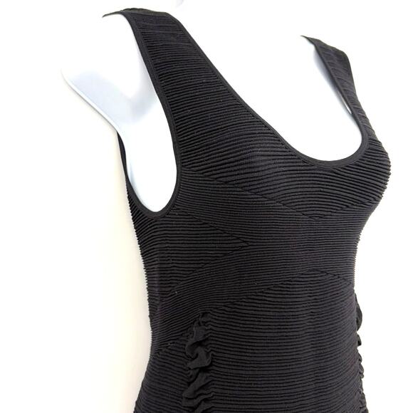 Aura Ruched Bodycon Dress Sz L/XL Ribbed Waffle Shapewar Club Minimalist Travel - Picture 3 of 8